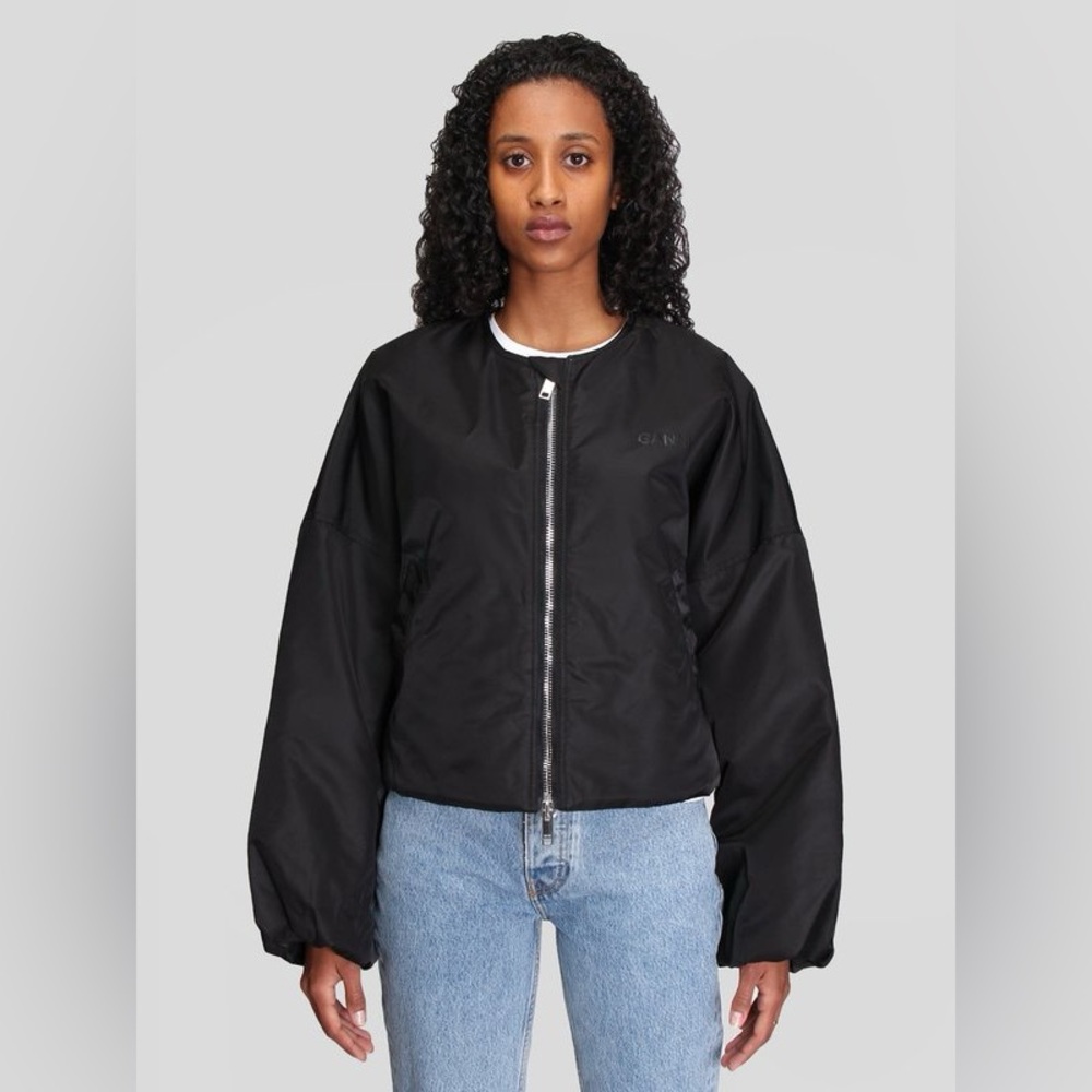 GANNI Nylon Bomber Jacket - Picture 4 of 9